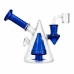 Mini rig recycler con percolador cónico azul