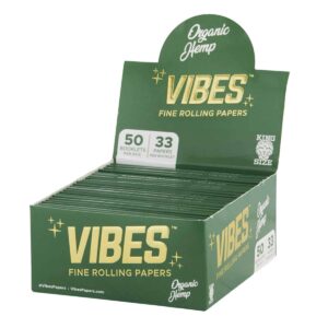 Display de 50 libritos de papelillo Vibes Organic Hemp King Size Slim