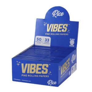Display de 50 libritos de papelillo Vibes Rice King Size Slim