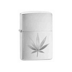 Zippo Chrome Marijuana Leaf