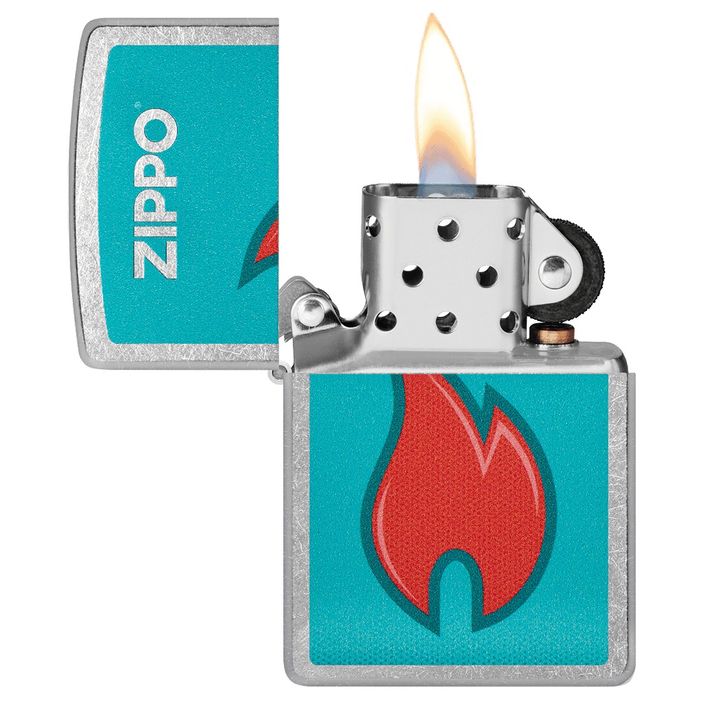 Zippo Flame Design abierto encendido