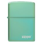 Zippo High Polish Green Lasered
