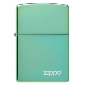 Zippo High Polish Green Lasered